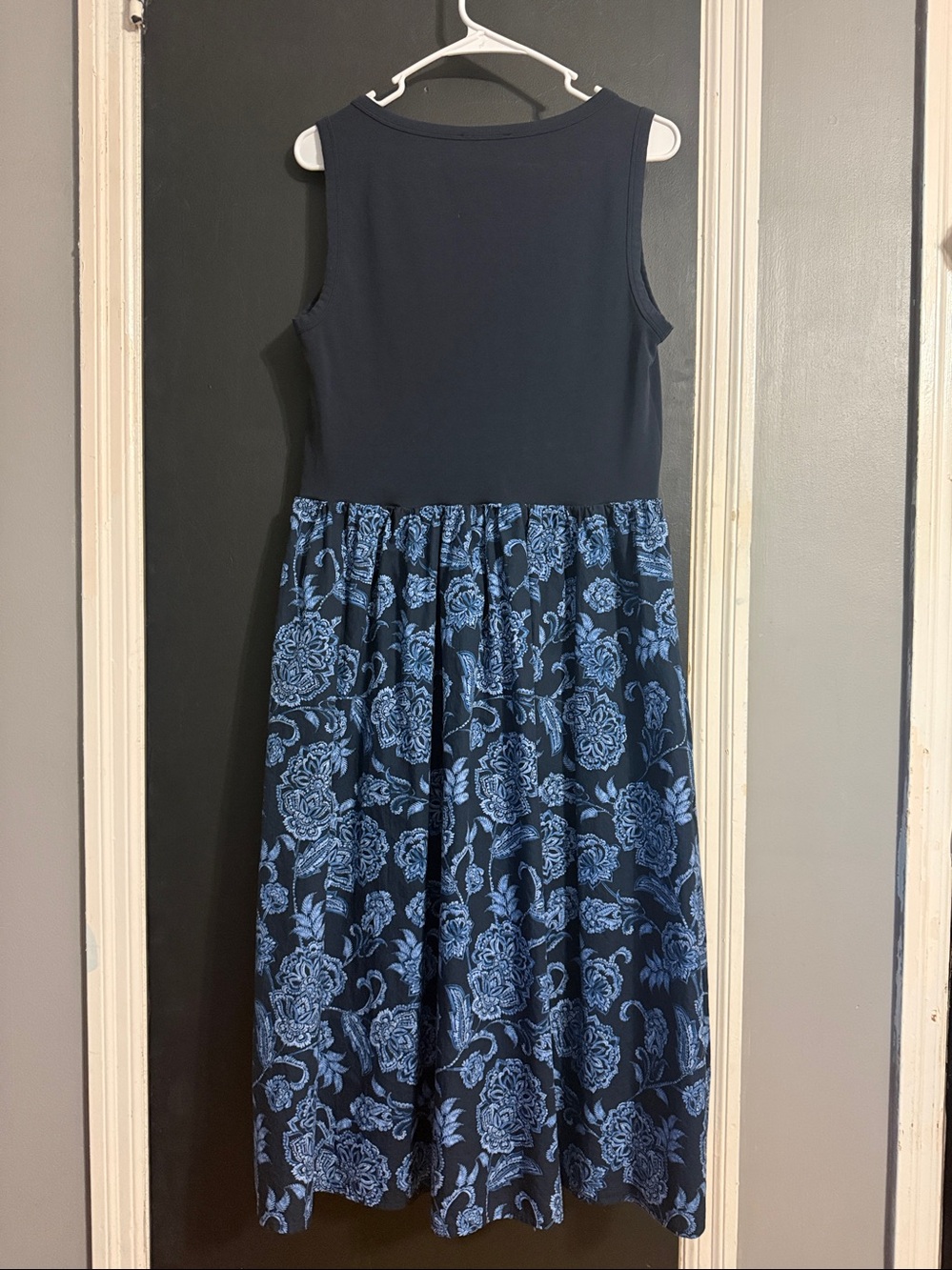 Tommy Hilfiger Midi Scoop Neck Navy Print Tank Dress Size: 10 Length: 45” - Picture 2 of 5